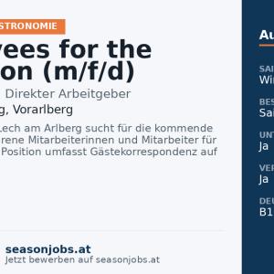 Employees for the reception (m/f/d) — Lech am Arlberg, Vorarlberg
