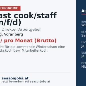 Breakfast cook/staff cook (m/f/d) — Lech am Arlberg, Vorarlberg