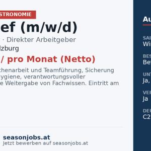 Souschef (m/w/d) — Obertauern, Salzburg