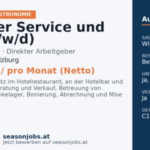 Springer Service und Bar (m/w/d) — Obertauern, Salzburg