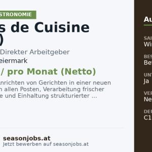 Commis de Cuisine (m/w/d) — Schladming, Steiermark