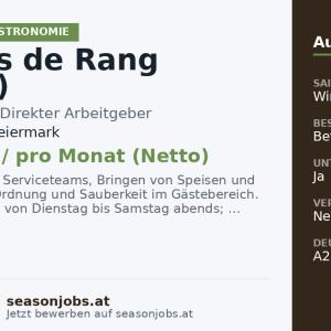 Commis de Rang (m/w/d) — Schladming, Steiermark