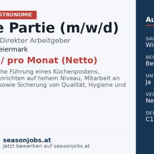 Chef de Partie (m/w/d) — Schladming, Steiermark
