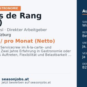 Commis de Rang (m/w/d) — Obertauern, Salzburg