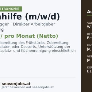 Küchenhilfe (m/w/d) — Großarl, Salzburg