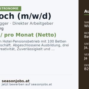 Alleinkoch (m/w/d) — Großarl, Salzburg