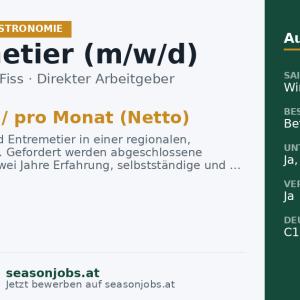 Entremetier (m/w/d) — Fiss, Tirol