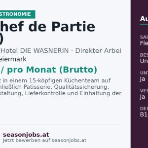 Demi Chef de Partie (m/w/d) — Bad Aussee, Steiermark