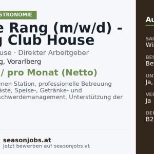 Chef de Rang (m/w/d) - Arlberg Club House Restaurant - Winter Season - € 2.350 netto - 6 Tage Woche — Lech am Arlberg, Vorarlberg