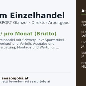 Lehre im Einzelhandel — Sölden, Tirol