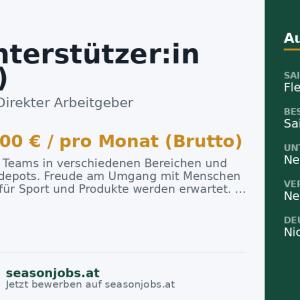 Teamunterstützer:in (m/w/d) — Hintertux, Tirol