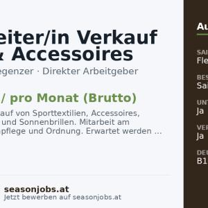 Mitarbeiter/in Verkauf Textil & Accessoires — Fiss, Tirol