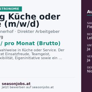 Lehrling Küche oder Service (m/w/d) — Kaprun, Salzburg