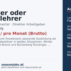 Anwärter oder Landeslehrer Ski+Snowboard — Brand, Vorarlberg