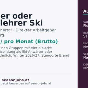 Anwärter oder Landeslehrer Ski — Brand, Vorarlberg