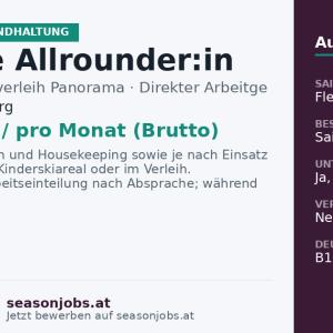Service Allrounder:in — Großarl, Salzburg