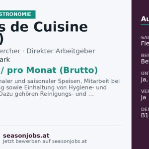 Commis de Cuisine (m/w/d) — Murau, Steiermark