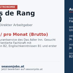 Commis de Rang (m/w/d) — Tux, Tirol