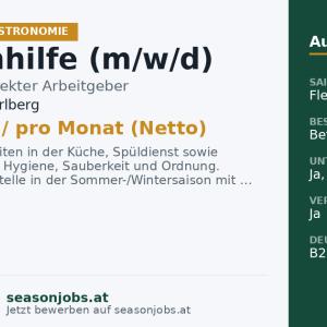 Küchenhilfe (m/w/d) — Gaschurn, Vorarlberg