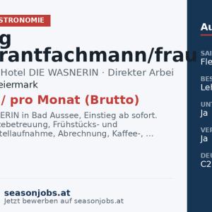 Lehrling Restaurantfachmann/frau (m/w/d) — Bad Aussee, Steiermark