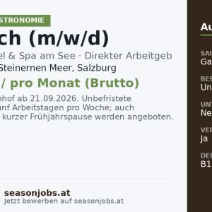 Jungkoch (m/w/d) — Saalfelden am Steinernen Meer, Salzburg