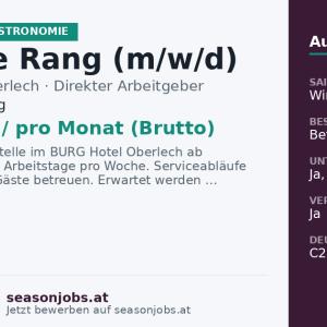Chef de Rang (m/w/d) — Lech, Vorarlberg