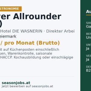 Kreativer Allrounder (m/w/d) — Bad Aussee, Steiermark