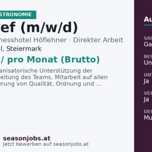 Souschef (m/w/d) — Haus im Ennstal, Steiermark