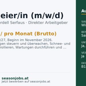 Beschneier/in (m/w/d) — Serfaus, Tirol