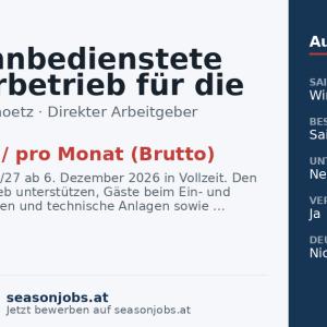 Seilbahnbedienstete im Fahrbetrieb für die Wintersaison 2026/27 (m/w/d) — Oetz, Tirol
