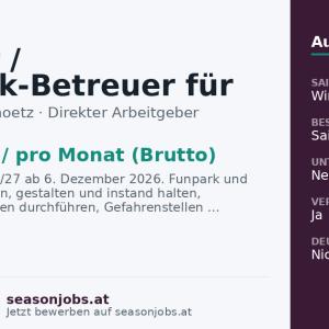 Shaper / Funpark-Betreuer für die Wintersaison 2026/27 (m/w/d) — Oetz, Tirol