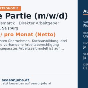 Chef de Partie (m/w/d) — Bad Hofgastein, Salzburg