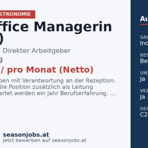Fron Office Managerin (m/w/d) — Lech, Vorarlberg