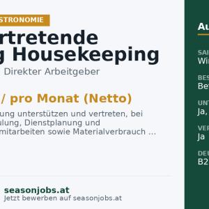 Stellvertretende Leitung Housekeeping (m/w/d) — Fiss, Tirol