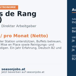 Commis de Rang (m/w/d) — Fiss, Tirol