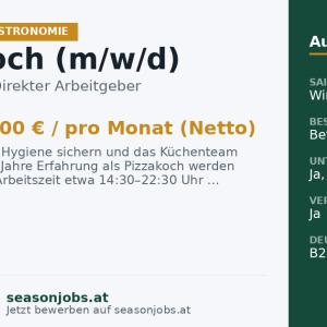 Pizzakoch (m/w/d) — Gerlos, Tirol