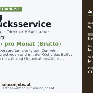 Leitung Frühstücksservice (m/w/d) — Warth, Vorarlberg