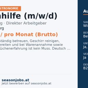 Küchenhilfe (m/w/d) — Warth, Vorarlberg