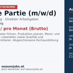 Chef de Partie (m/w/d) — Warth, Vorarlberg