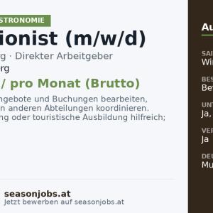 Rezeptionist (m/w/d) — Warth, Vorarlberg