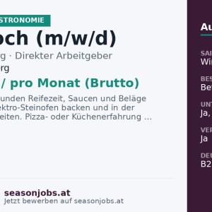 Pizzakoch (m/w/d) — Warth, Vorarlberg