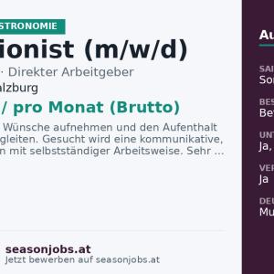 Rezeptionist (m/w/d) — Untertauern, Salzburg