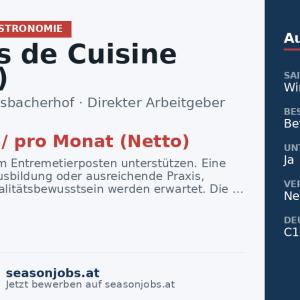 Commis de Cuisine (m/w/d) — Tux, Tirol