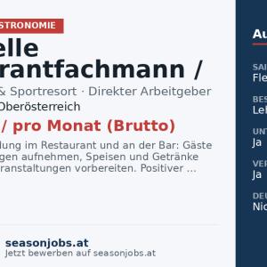 Lehrstelle Restaurantfachmann / Restaurantfachfrau (m/w/d) — Aigen-Schlägl, Oberösterreich