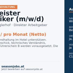 Hausmeister /-techniker (m/w/d) — Ischgl, Tirol