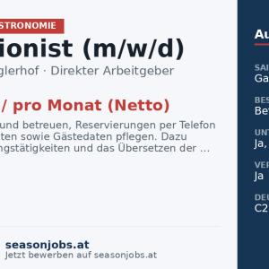 Rezeptionist (m/w/d) — Ischgl, Tirol