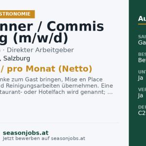 Foodrunner / Commis de Rang (m/w/d) — Bad Hofgastein, Salzburg
