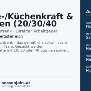 Service-/Küchenkraft & Aushilfen (20/30/40 Stunden) — Marchtrenk, Oberösterreich