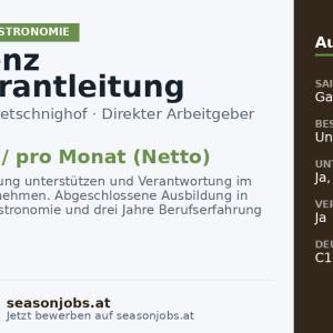Assistenz Restaurantleitung (m/w/d) — Diex, Kärnten