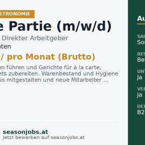 Chef de Partie (m/w/d) — Seeboden, Kärnten
